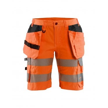 7186 Womens Hi-Vis shorts with Stretch - Hi-Vis Orange