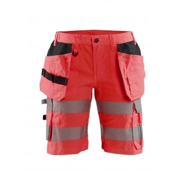 7186 Womens Hi-Vis shorts with Stretch - Hi-Vis Red