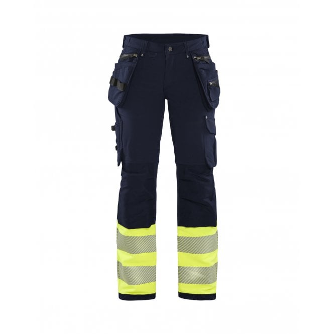 BLÅKLÄDER 7193 Womens Hi-Vis Trouser with 4-Way-Stretch -  Navy Blue/Hi-Vis Yellow