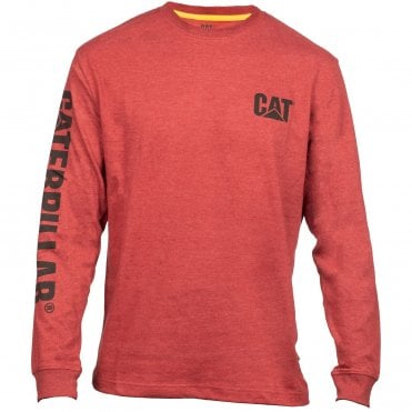 CAT Trademark Banner Long Sleeved T-Shirt - Brick