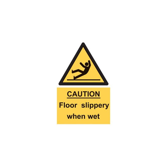 "Caution floor slippery when wet" sign FL02