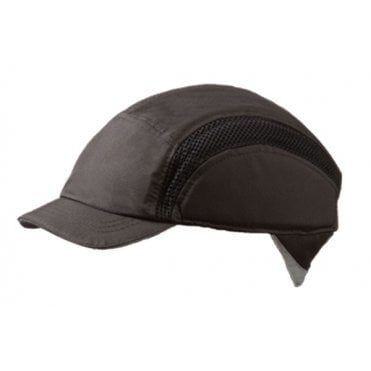 Airpro baseball bump cap reduced peak black