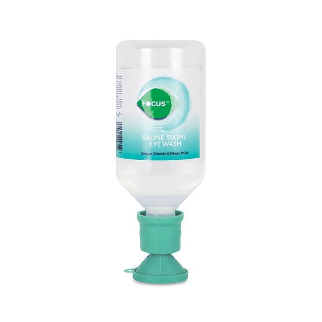 Click Medical Click Medical Focus saline eyewash 500ml sterile c/w eyebath cap