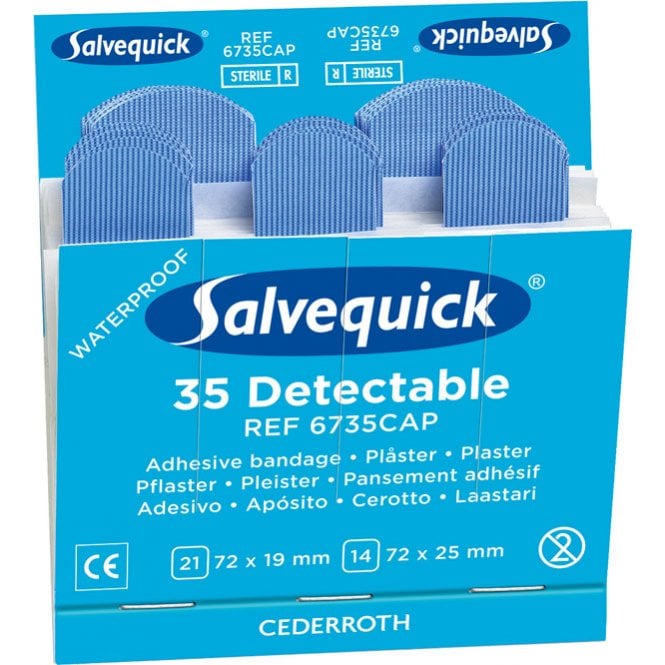 Click Medical Click Medical SALVEQUICK BLUE DETECTABLE PLASTERS REFILL Bx 6