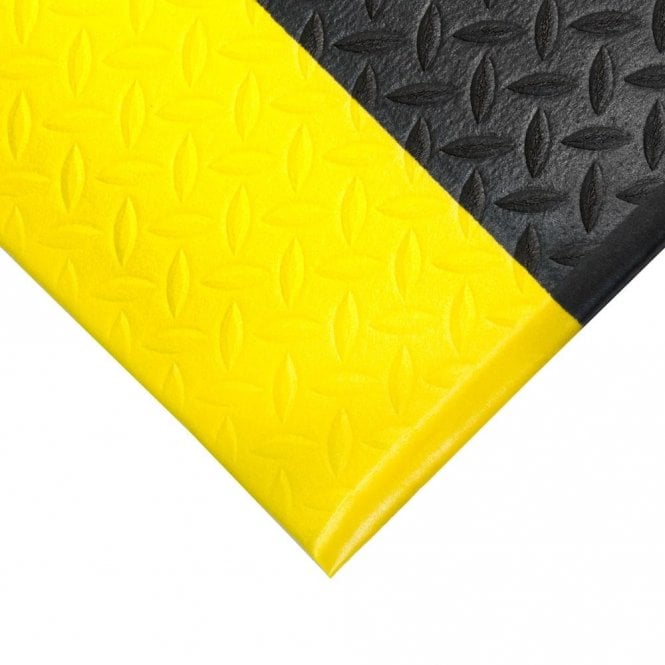 COBA Orthomat Diamond Anti Fatigue Mat - Black/Yellow