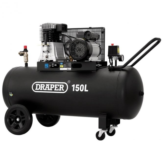 Draper 150L Belt-Driven Air Compressor 2.2kW/3hp - 55305
