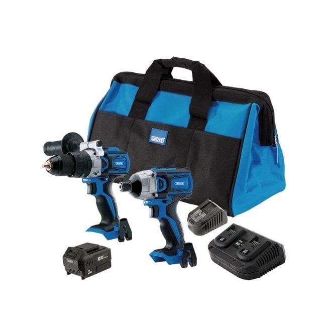 Draper D20 20V Combi/Driver Kit with Batteries and Charger - 70367