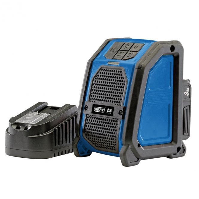 Draper D20 20V Wireless Speaker with 3.0Ah Battery and Charger  - 94903