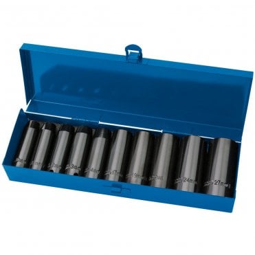 HI-TORQ Metric Deep Impact Socket Set 1/2 inch Sq Dr - 10 Piece - 38369