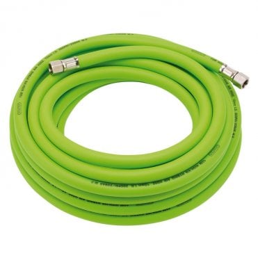 High-Vis Hybrid Air Hose 10m x 10mm 1/4 inch BSP - Green - 31729