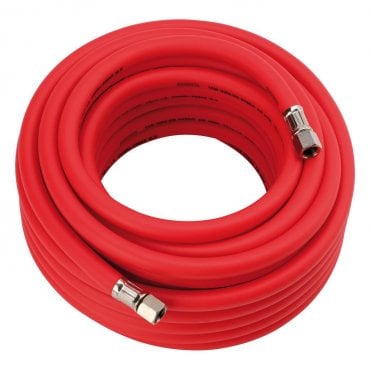 High-Vis Hybrid Air Hose 15m x 10mm 1/4 inch BSP - Red - 31731