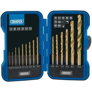 HSS Titanium Nitride Coated Drill Bit Set - 15 Piece - 18549