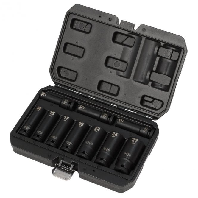 Draper Metric Deep Impact Socket Set 1/2 inch Sq Dr - 10 Piece - 83096