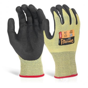 Glovezilla nitrile palm coated glove yellow