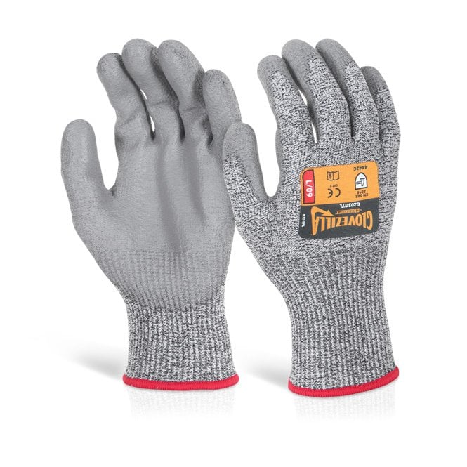 GLOVEZILLA GLOVEZILLA pu palm coated glove grey