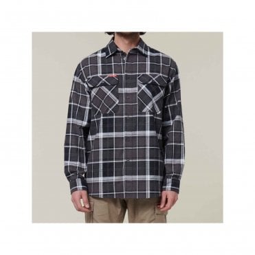 Hard Yakka Lightweight Check Flannel Shirt - Charcoal