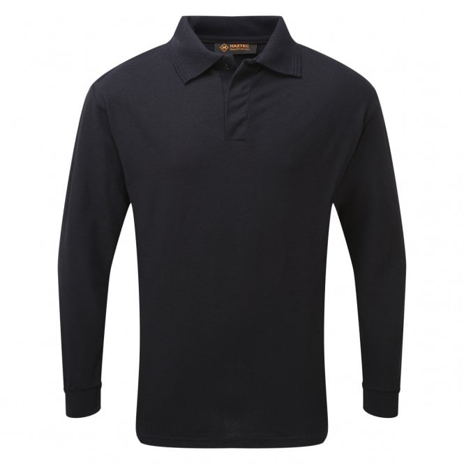 Hazchem Safety HAZTEC Boscan Inherent FR AS ARC Long Sleeve Poloshirt - Navy