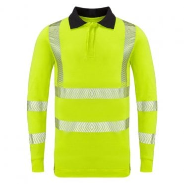 HAZTEC Brega Inherent FR AS ARC Hi-Vis Long Sleeved Poloshirt