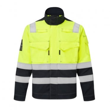 HAZTEC Caravel FR AS ARC Two Tone Hi-Vis Class 1 Jacket - Navy/Yellow