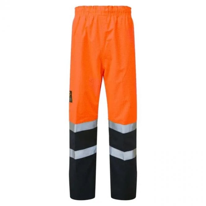 Hazchem Safety HAZTEC Flotta FR AS Waterproof Overtrousers - Navy/Orange