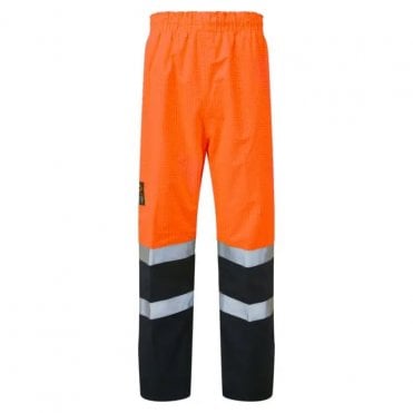 HAZTEC Flotta FR AS Waterproof Overtrousers - Navy/Orange