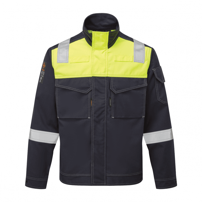 Hazchem Safety HAZTEC Kelvin FR AS ARC Inherent Two Tone Jacket - Navy/Yellow