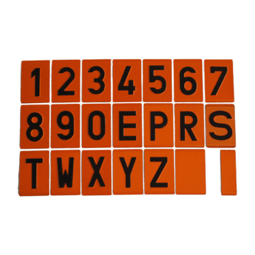Embossed Digits - Numerals & Letters - Fire resistant Stainless Steel