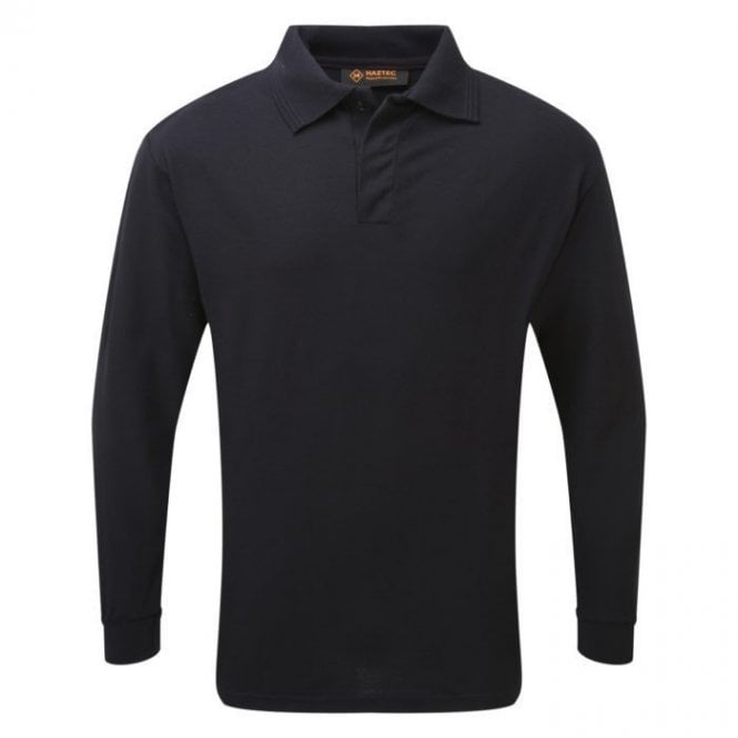 Hazchem Safety HAZTEC Boscan Inherent FR AS ARC Long Sleeve Poloshirt - Black