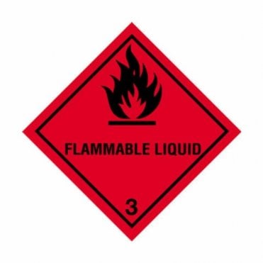 UN Hazard Warning Diamond Alum. 250x250mm Class 3 Flam. Liquid
