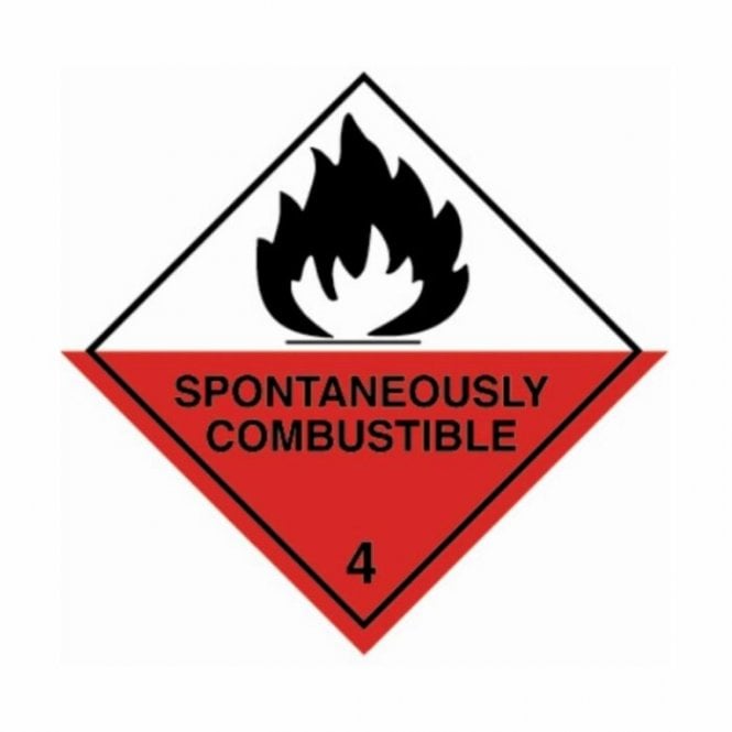 Hazchem Safety UN Hazard Warning Diamond Alum. 250x250mm Class 4 Spont. Combust