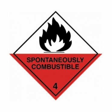 UN Hazard Warning Diamond Alum. 250x250mm Class 4 Spont. Combust