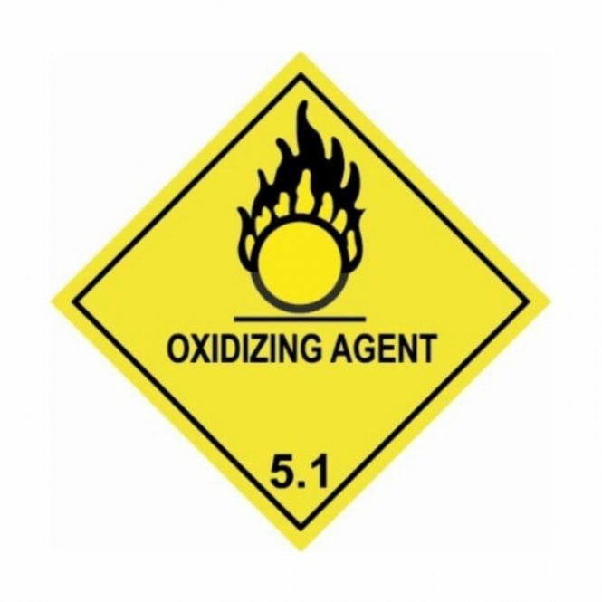 Hazchem Safety UN Hazard Warning Diamond Alum. 250x250mm Class 5.1 Oxidiz. Agent