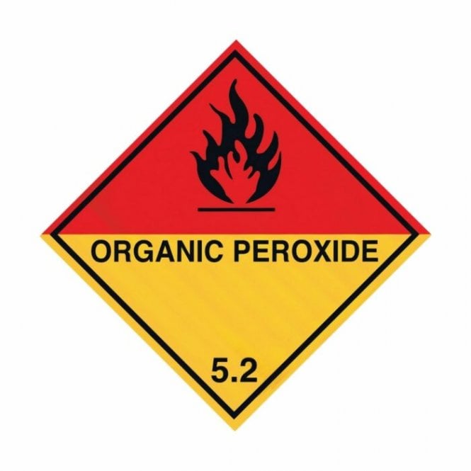 Hazchem Safety UN Hazard Warning Diamond Alum. 250x250mm Class 5.2 Organic Perox.