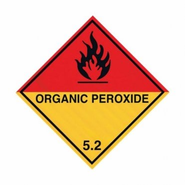 UN Hazard Warning Diamond Alum. 250x250mm Class 5.2 Organic Perox.