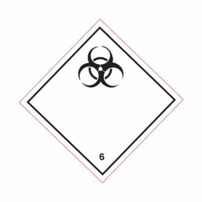 Hazchem Safety UN Hazard Warning Diamond Alum. 250x250mm Class 6.2 Infect. Subst.