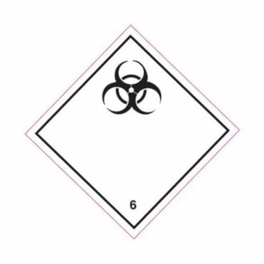 UN Hazard Warning Diamond Alum. 250x250mm Class 6.2 Infect. Subst.