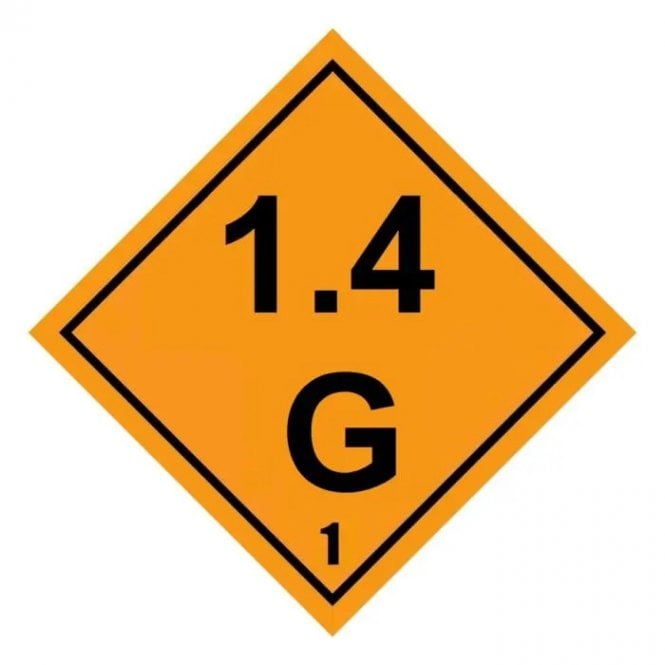 Hazchem Safety UN Hazard Warning Diamond Aluminium 250x250mm Class 1.4G Explos.