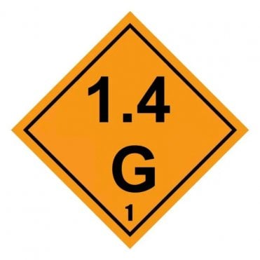 UN Hazard Warning Diamond Aluminium 250x250mm Class 1.4G Explos.