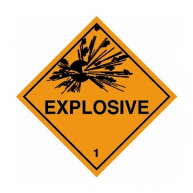 Hazchem Safety UN Hazard Warning Diamond Aluminium 250x250mm Class 1 Explosive