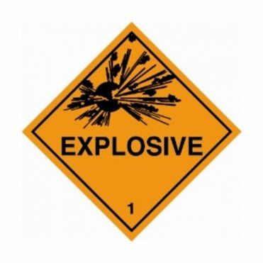 UN Hazard Warning Diamond Aluminium 250x250mm Class 1 Explosive
