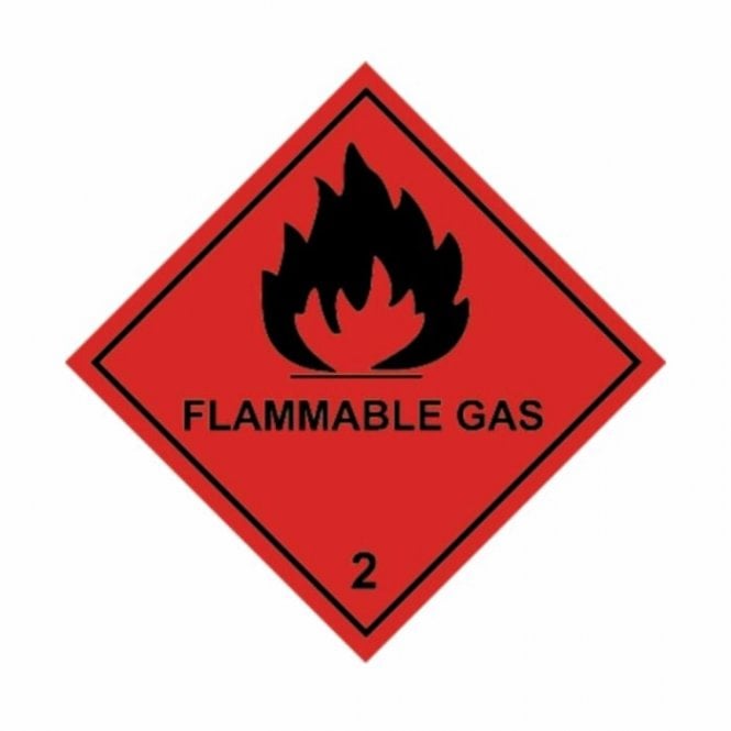Hazchem Safety UN Hazard Warning Diamond Aluminium 250x250mm Class 2 Flam. Gas
