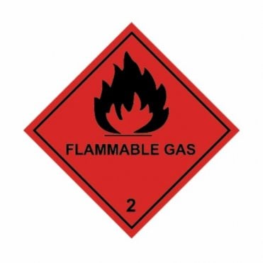 UN Hazard Warning Diamond Aluminium 250x250mm Class 2 Flam. Gas