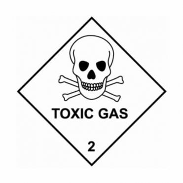 UN Hazard Warning Diamond Aluminium 250x250mm Class 2 Toxic Gas