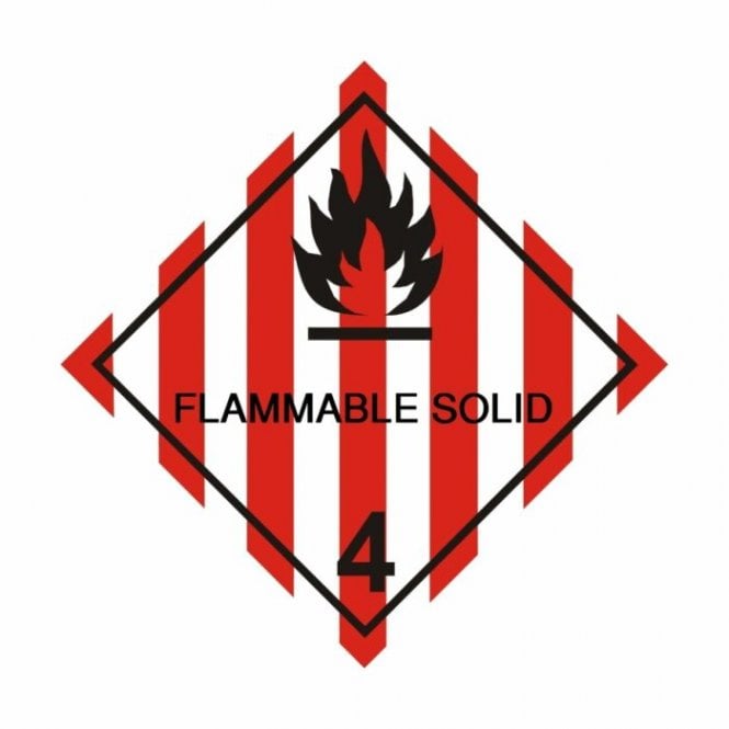 Hazchem Safety UN Hazard Warning Diamond Aluminium 250x250mm Class 4 Flam. Solid