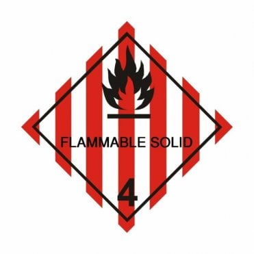 UN Hazard Warning Diamond Aluminium 250x250mm Class 4 Flam. Solid