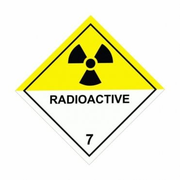 UN Hazard Warning Diamond Aluminium 250x250mm Class 7 Radioactive