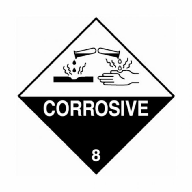 Hazchem Safety UN Hazard Warning Diamond Aluminium 250x250mm Class 8 Corrosive