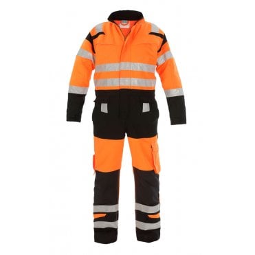 HOVE HIVIS TWO TONE COVERALL ORANGE/BLACK