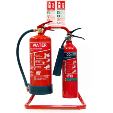 Double Metal Extinguisher Stand - Red