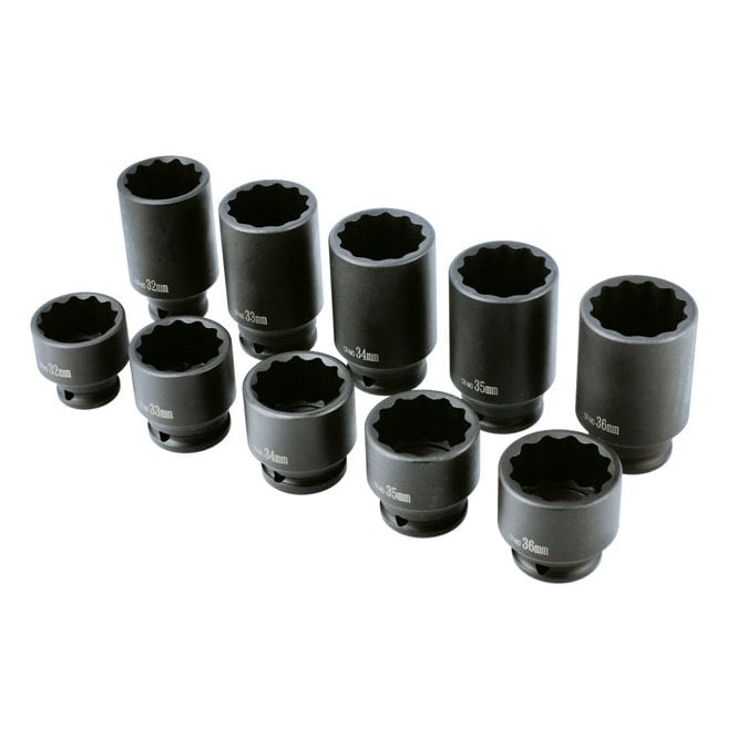 Laser Tools Impact Hub Nut Socket Set 1/2inch D 10pc